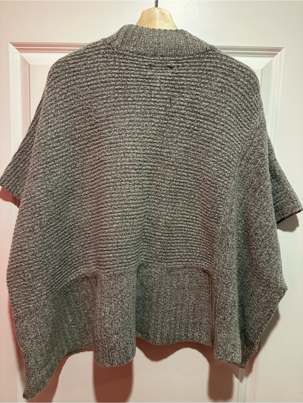 Universal Thread Gray Ribbed Mock Neck Poncho Sweater - Picture 3 of 3